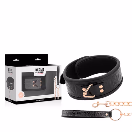 BEG ME BLACK EDITION – HALSBAND MED KOPPEL I VEGANLÄDER