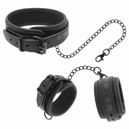 HALSBAND & HANDKLOVAR FETISH SUBMISSIVE I VEGAN LÄDER