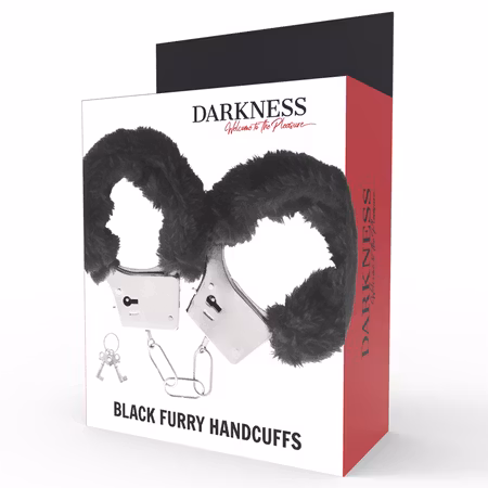 HANDKLOVAR DARKNESS PLEASURE FURRY METALL MED SVART FLUGG