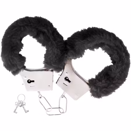 HANDKLOVAR DARKNESS PLEASURE FURRY METALL MED SVART FLUGG