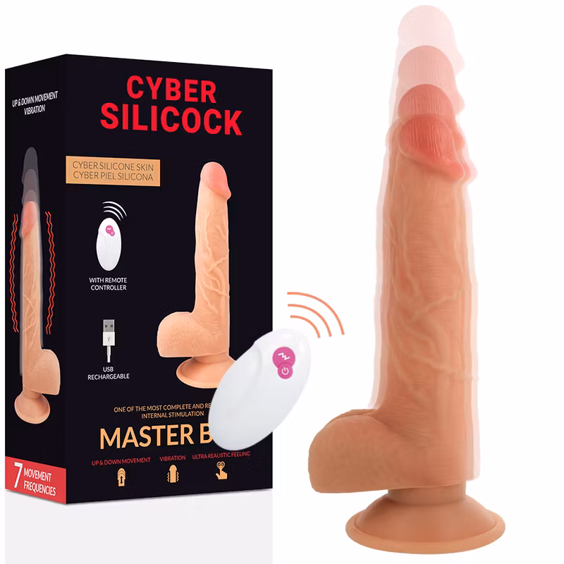 DILDO VIBRERANDE STÖTANDE REALISTISK DONG MED FJÄRRKONTROLL CYBER SILICOCK MASTER BEN ULTRA 23,88 CM - 4,3 CM