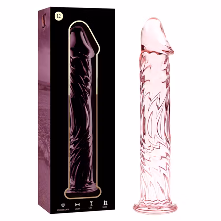 GLASDILDO NEBULA SERIES BY IBIZA - MODEL 12 BOROSILICAT GLAS 17 X 3.5 CM ROSA