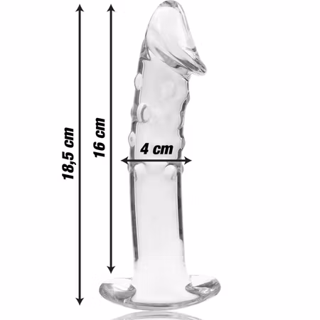 GLASDILDO NEBULA SERIES BY IBIZA - MODEL 19 BOROSILICAT GLAS 18.5 X 4 CM KLAR