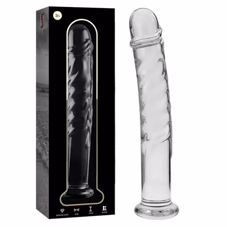 GLASDILDO NEBULA SERIES BY IBIZA - MODEL 16 BOROSILICAT GLAS 18.5 X 3 CM KLAR