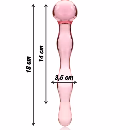 GLASDILDO NEBULA SERIES BY IBIZA - MODEL 13 BOROSILICAT GLAS 18 X 3.5 CM ROSA