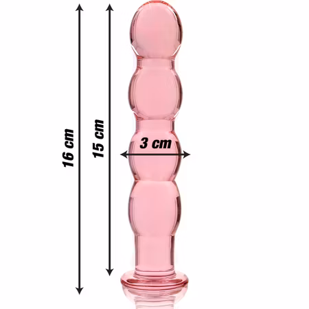 GLASDILDO NEBULA SERIES BY IBIZA - MODEL 10 BOROSILICAT GLAS 16.5 X 3.5 CM ROSA