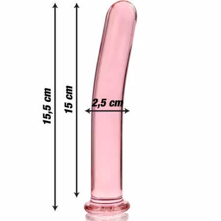 GLASDILDO NEBULA SERIES BY IBIZA - MODEL 9 BOROSILICAT GLAS 15.5 X 2.5 CM ROSA