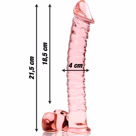 GLASDILDO NEBULA SERIES BY IBIZA - MODEL 23 BOROSILICAT GLAS 21.5 X 4 CM ROSA
