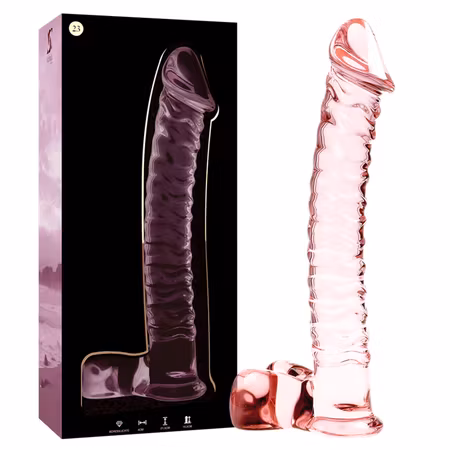 GLASDILDO NEBULA SERIES BY IBIZA - MODEL 23 BOROSILICAT GLAS 21.5 X 4 CM ROSA