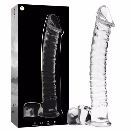 GLASDILDO NEBULA SERIES BY IBIZA - MODEL 23 BOROSILICAT GLAS 21.5 X 4 CM KLAR