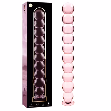 GLASDILDO NEBULA SERIES BY IBIZA - MODEL 22 BOROSILICAT GLAS 21.5 X 2.5 CM ROSA