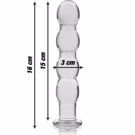 GLASDILDO NEBULA SERIES BY IBIZA - MODEL 10 BOROSILICAT GLAS 16.5 X 3.5 CM KLAR