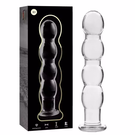 GLASDILDO NEBULA SERIES BY IBIZA - MODEL 10 BOROSILICAT GLAS 16.5 X 3.5 CM KLAR