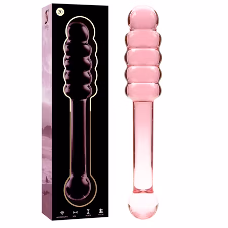 GLASDILDO NEBULA SERIES BY IBIZA - MODEL 20 BOROSILICAT GLAS 20.5 X 3 CM ROSA