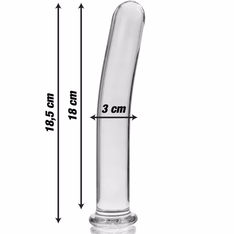 genomskinlig dildo i glas