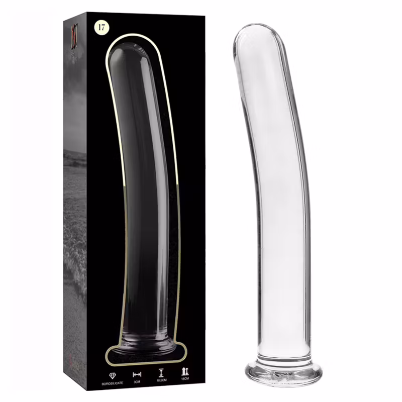 genomskinlig dildo i glas