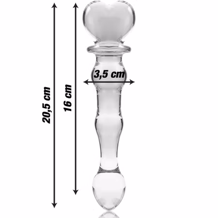 GLASDILDO NEBULA SERIES BY IBIZA - MODEL 21 BOROSILICAT GLAS 20.5 X 3.5 CM KLAR