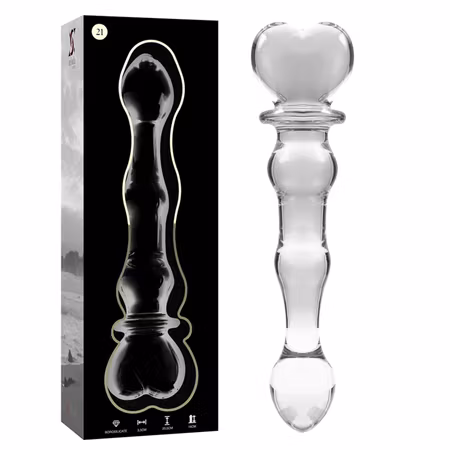 GLASDILDO NEBULA SERIES BY IBIZA - MODEL 21 BOROSILICAT GLAS 20.5 X 3.5 CM KLAR