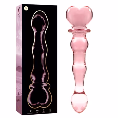 GLASDILDO NEBULA SERIES BY IBIZA - MODEL 21 BOROSILICAT GLAS 20.5 X 3.5 CM ROSA