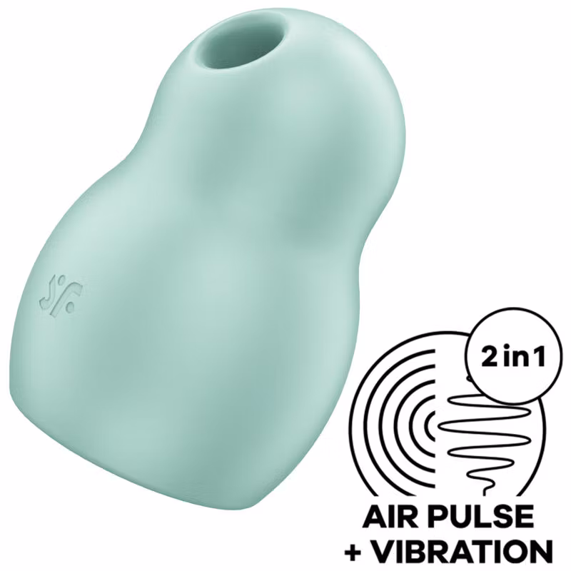 KLITORIS STIMULERANDE AIR PULSE STIMULATOR & VIBRATOR SATISFYER – PRO TO GO 1 DOUBLE Grön Modell för Intensiv Stimulering och Njutning