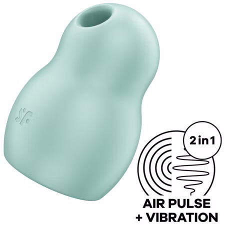 KLITORIS STIMULERANDE AIR PULSE STIMULATOR & VIBRATOR SATISFYER – PRO TO GO 1 DOUBLE Grön Modell för Intensiv Stimulering och Njutning