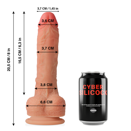Realistisk Dildo med Sugpropp och Pung – Cyber Silicock Connor Ultra Soft Liquid Silikon 20.5 cm för Intensiv Njutning
