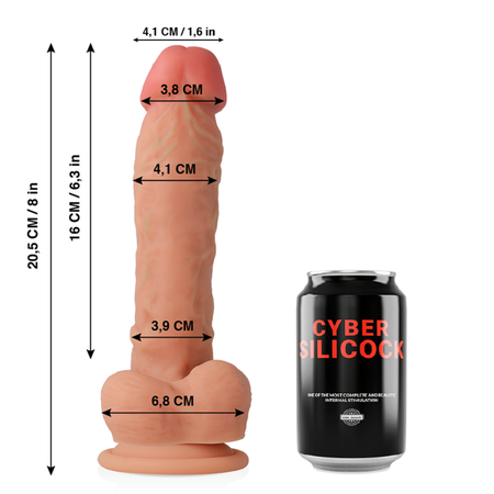 Realistisk Dildo Dong Cyber Silicock Ultra – 20,5 cm x 4,1 cm för Naturtrogen Känsla