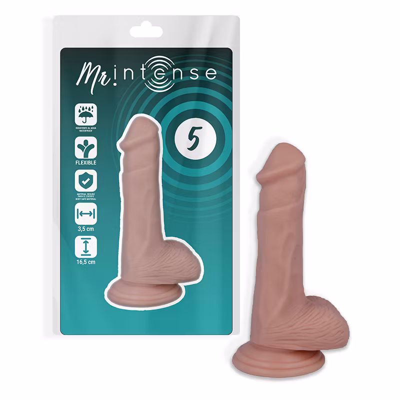 Mr. Intense 4 – Realistisk Strapon Dildo 16.5 cm x 3.5 cm med Sugpropp för Hands-Free Njutning