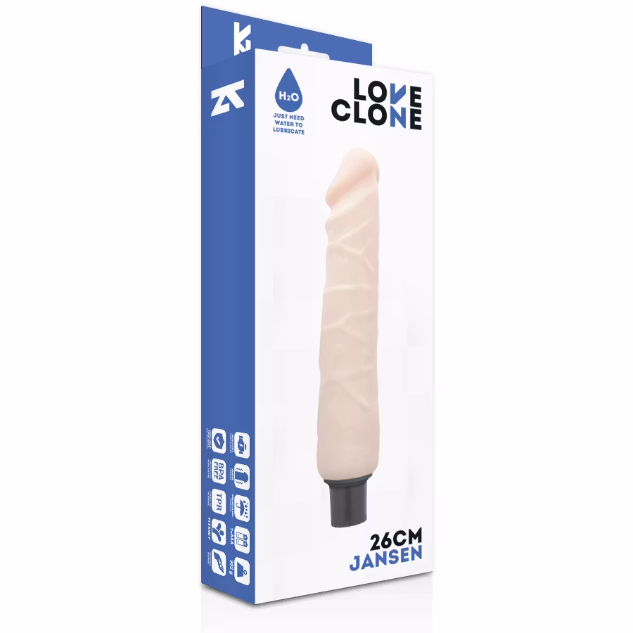 Loveclone – Jansen Själv Smörjande Vibrator 26 cm x 4.2 cm för Automatisk och Lätt Njutning