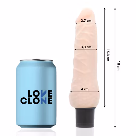 Loveclone – Jansen Själv Smörjande Realistisk Vibrator 18,5 cm x 3,3 cm för Automatisk och Lätt Njutning