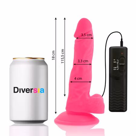 Diversia – Flexibel Vibrerande Dildo Rosa 18 cm x 4 cm för Anpassningsbar och Intensiv Njutning
