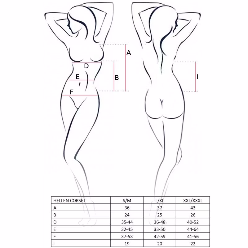 KORSETT PASSION WOMAN HELLEN – Svart L/XL Modell för Elegant och Förförisk Silhuett