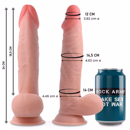 Rockarmy Density Sherman Dildo – Fast Realistisk Dildo 24 cm x 4,62 cm för Kraftfull Stimulans