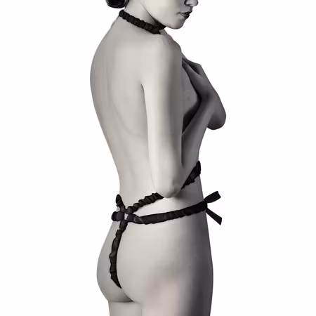 COQUETTE CHIC DESIRE - ELASTISK KROPPS SELE SET MED NIPPEL SKYDD SVART