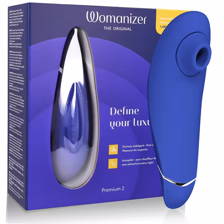 WOMANIZER PREMIUM 2 KLITORIS STIMULATOR – Blueberry Modell för Skonsam och Intensiv Stimulering med Airpulse Teknologi