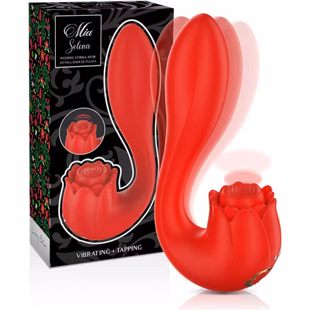 Mia – Selena Stimulator Vibrator + Klitorisstimulator Röd för Dubbel Njutning och Intensiv Stimulans