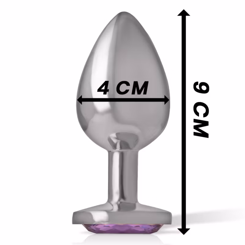 "INTENSE – Analplugg i Aluminium med Violett Kristall, Large, Diameter 4 cm för Lyxig och Intensiv Anal Stimulans