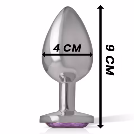"INTENSE – Analplugg i Aluminium med Violett Kristall, Large, Diameter 4 cm för Lyxig och Intensiv Anal Stimulans