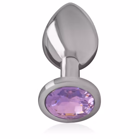 "INTENSE – Analplugg i Aluminium med Violett Kristall, Large, Diameter 4 cm för Lyxig och Intensiv Anal Stimulans