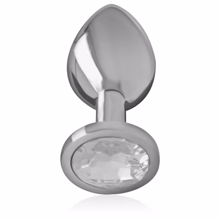 INTENSE – Analplugg i Aluminium med Silver Kristall, Medium, Diameter 3,3 cm för Elegant och Intensiv Anal Stimulans