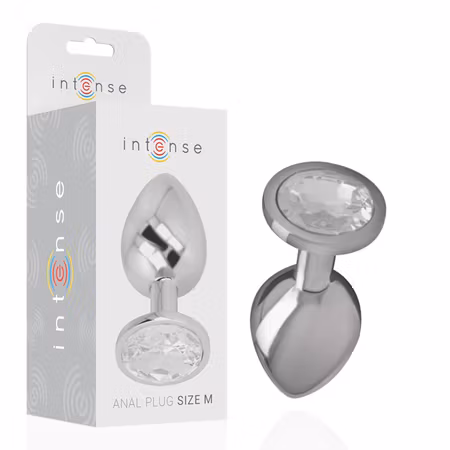 INTENSE – Analplugg i Aluminium med Silver Kristall, Medium, Diameter 3,3 cm för Elegant och Intensiv Anal Stimulans