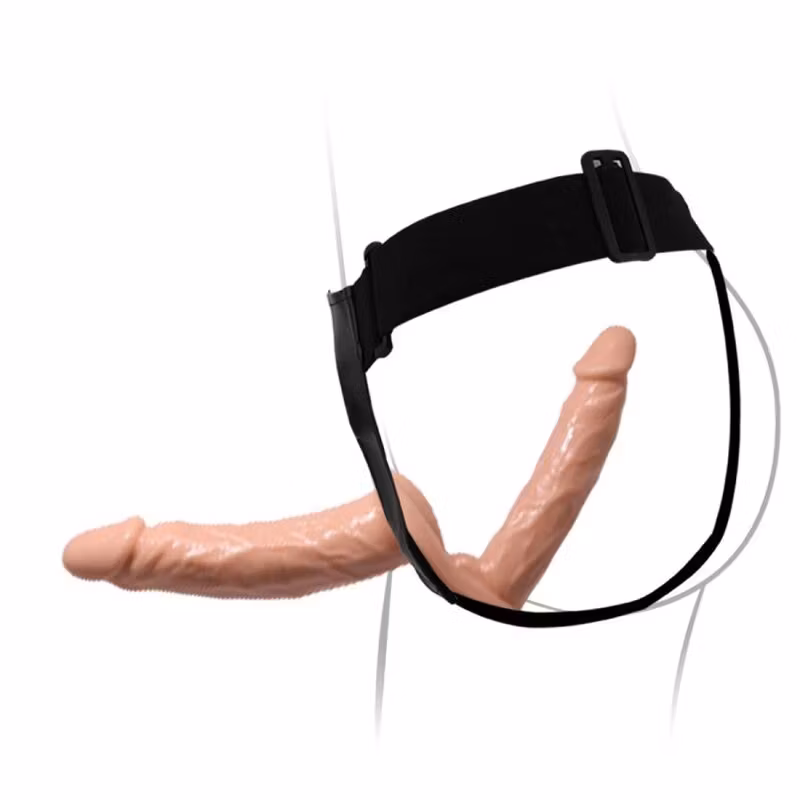strap on dubbeldildo med sele