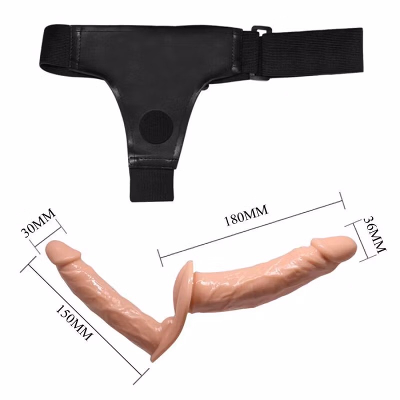 strap on dubbeldildo med sele