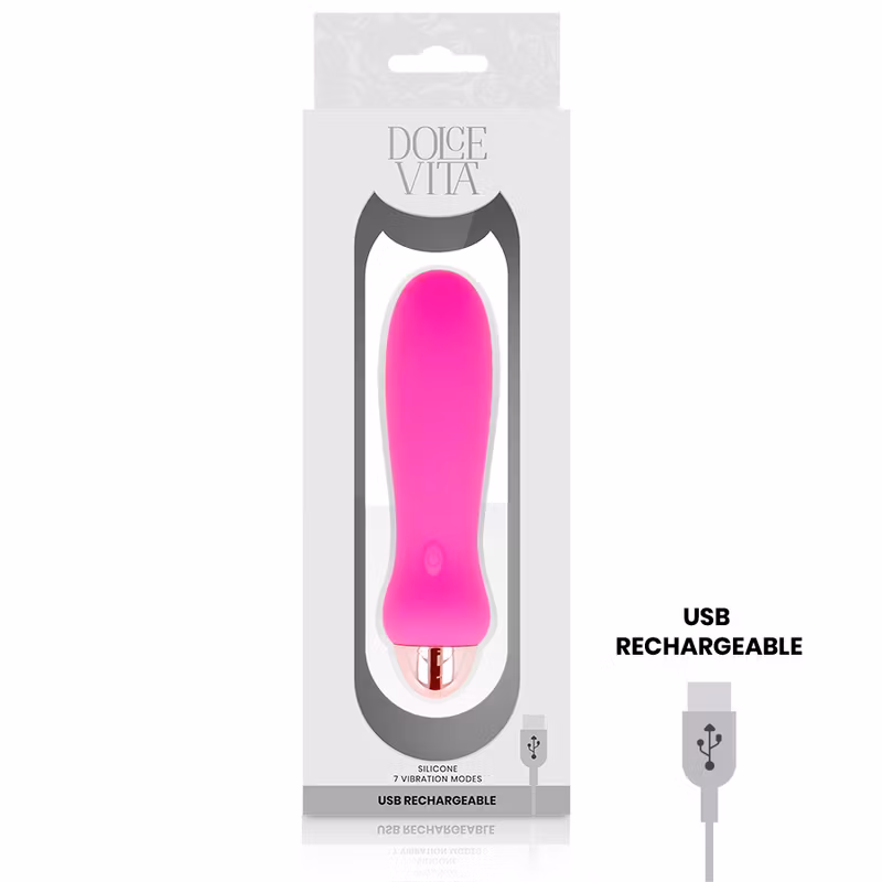 Dolce Vita – Five Pink Vibrator med 7 Hastigheter, Laddbar Rosa för Mångsidig och Intensiv Njutning