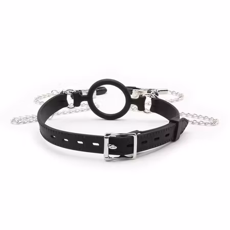 OHMAMA GAG RING MED NIPPELKLÄMMOR SVART