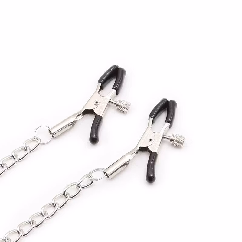 GAG RING MED NIPPEL KLÄMMOR SVART