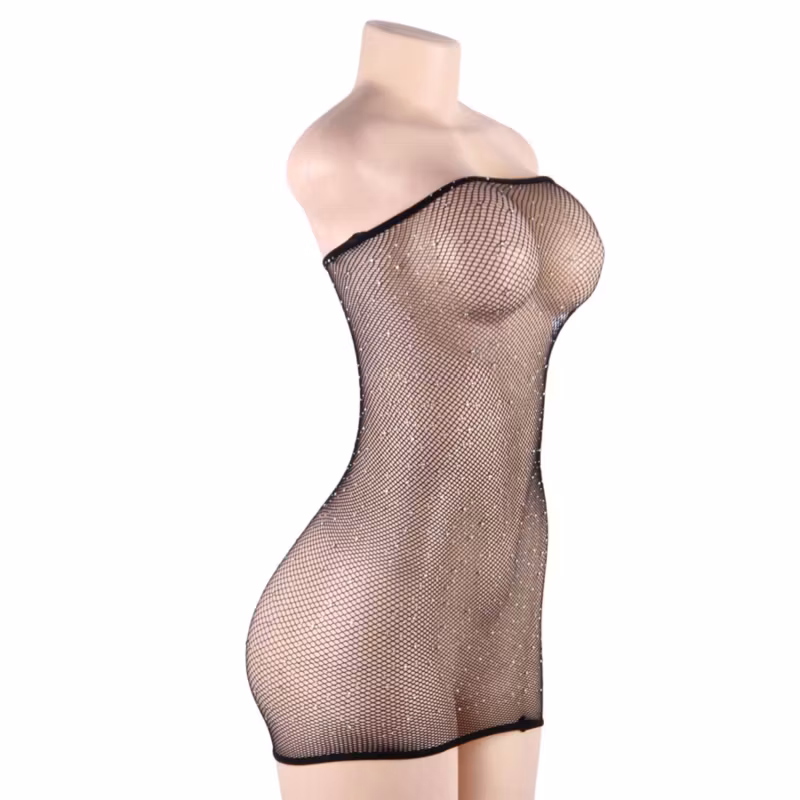 Queen Lingerie Nätklänning med Glittriga Detaljer (S/L) – Sexig & Förförisk Lingerie för Passionerade Stunder