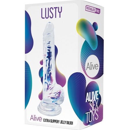 Alive – Lusty Realistisk Genomskinlig Dildo 18 cm för Autentisk och Intensiv Njutning