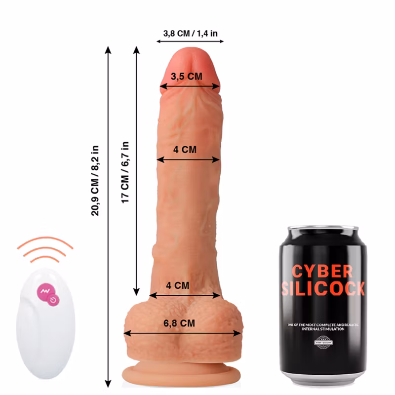 CYBER SILICOCK - VIBRERANDE OCH JUCKANDE REALISTISK DILDO MR RICK 20.9 CM X  4 CM