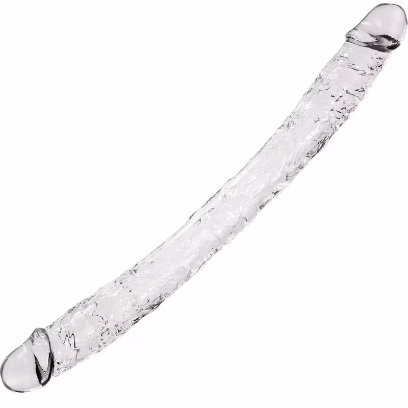 genomskinlig realistisk dubbeldildo